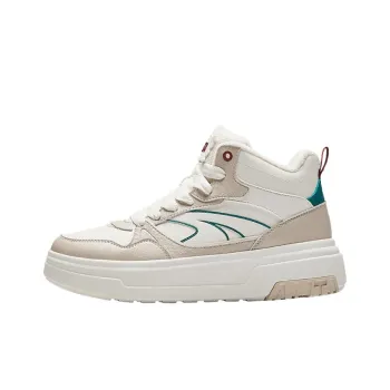 Anta Sponge Cake Anti Slip Wear Resistant High Top Skateboard Shoes Women's White Beige Green