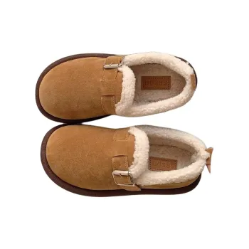 ALPLUME Home Cotton Slippers For Women's Brown Gray Home Slippers