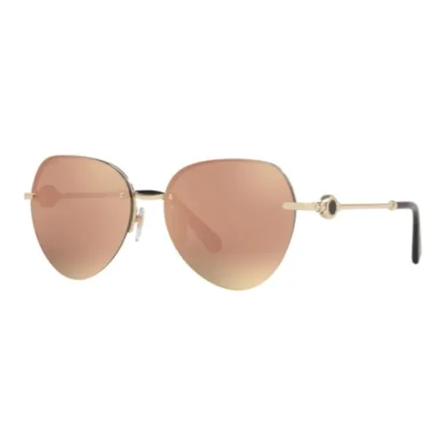 BVLGARI Metal Oval Sunglasses Women's Gold