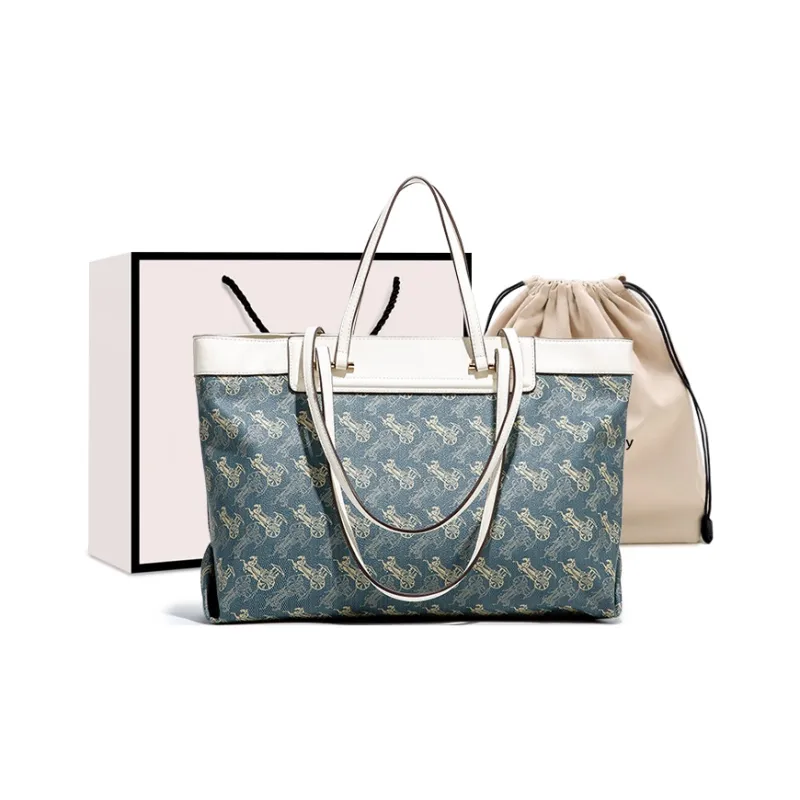 CentarlKatty PU Tote Bag Shoulder Bag Handbag Women's Coach Blue & Coffee-7