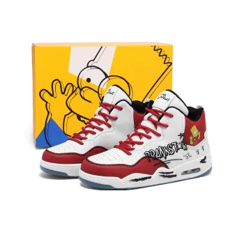The Simpsons Skateboard Shoes Unisex High Top Red/Black