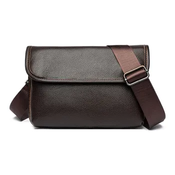 VANDEE Cow Leather Shoulder Bag, Crossbody Bag Regular Men's Brown/Black