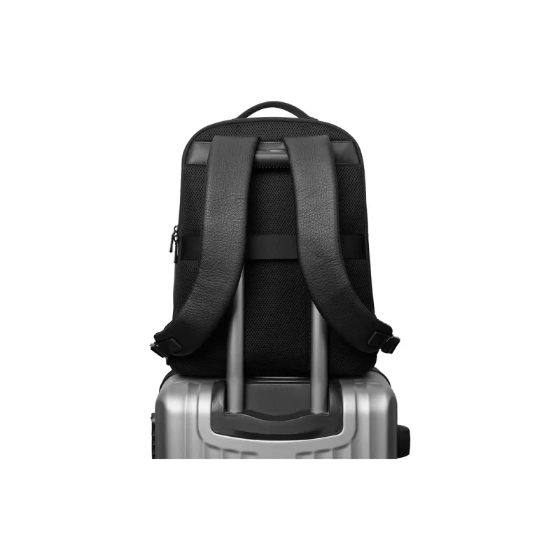 PIERRE CARDIN Top Grain Cow Leather Backpack Tubas Men's Black-4