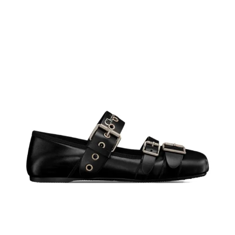 DIOR Punk Casual Single Shoes Women's Black-1