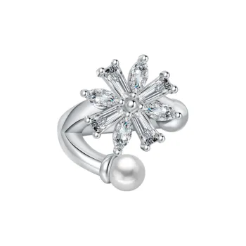 BABYBEI 925 Sterling Silver Pearl Unique Individual Advanced Sparkling No Piercing Clip On Earrings Women's