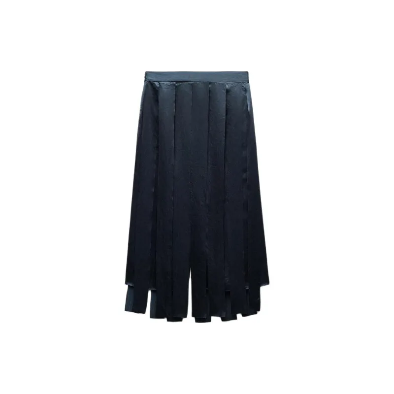 ZARA ZW Series Casual Long Skirt Women's Dark Blue-1