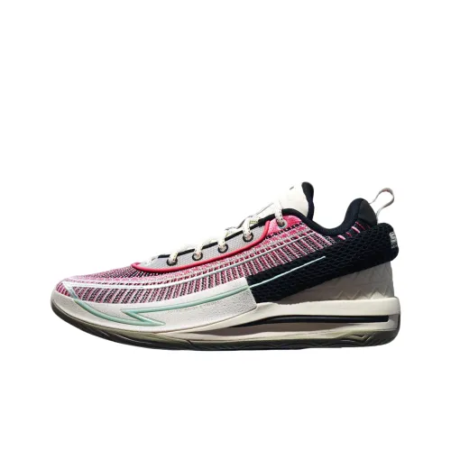 Anta Fengmang 1 Non slip Wear resistant Impact resistant Low Top Carbon Plate Basketball Shoes Men's White Pink