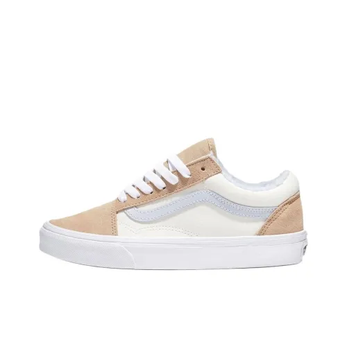 Vans Old Skool Anti Slip Wear Resistant Low Top Skateboard Shoes Women's Beige White Brown