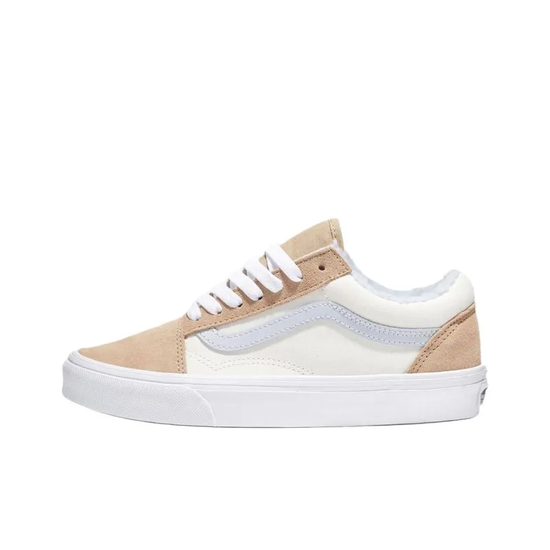Vans Old Skool Anti-Slip Wear-Resistant Low-Top Skateboard Shoes Women's Beige White Brown-0