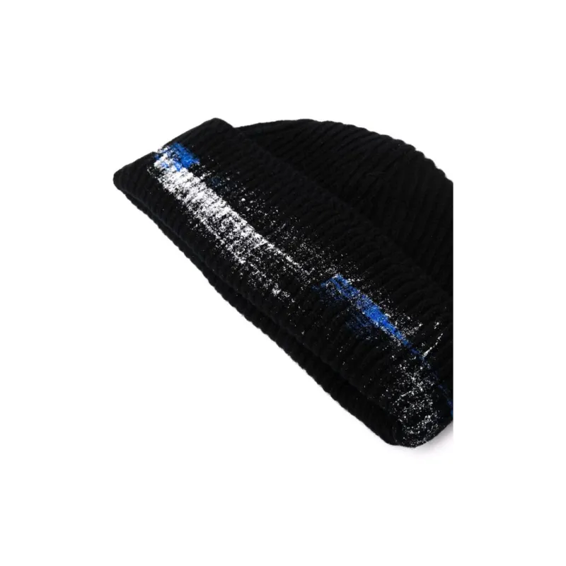 ADER ERROR Paint-detail Ribbed-knit Beanie-2