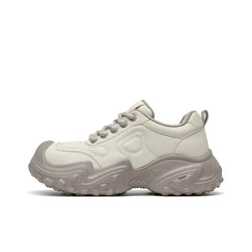 Spider King Low Top Casual Shoes Women's Beige Gray