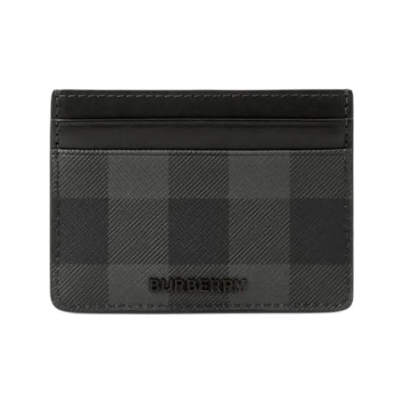 Burberry Cotton Wallet, Card Holder Men's Black Gray-3