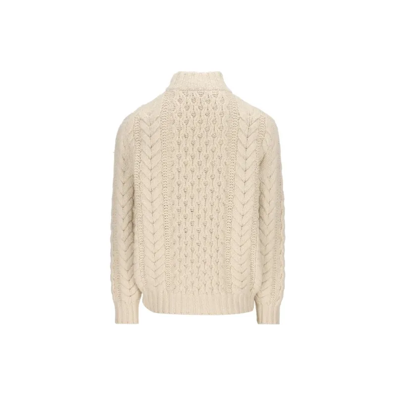 Loro Piana Quater-Zip Cableknit Sweater-1
