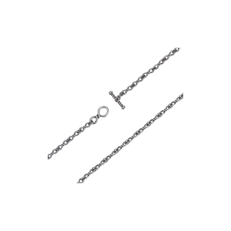 JANENG 925 Sterling Silver Necklaces Unisex Oxide Silver-2