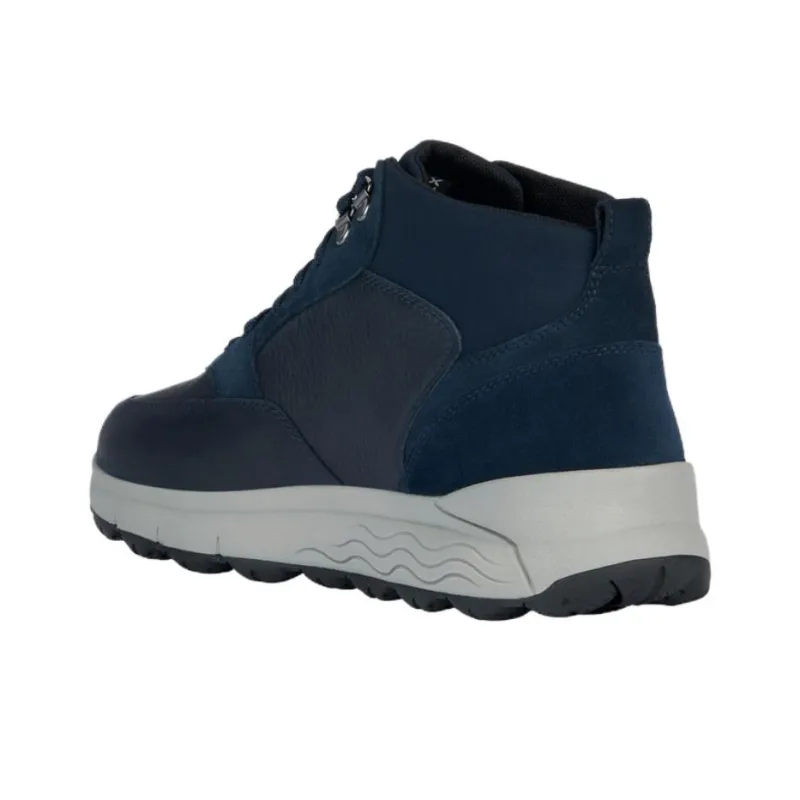 GEOX Spherica 4x4 Ab Anti-Slip Wear-Resistant Mid-Top Casual Shoes Men's Marine Blue-2