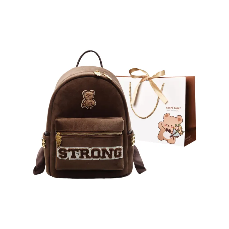 ERANGBEAR Canvas Canvas Bag Backpack Women's Ecru/Coffee/Black-3