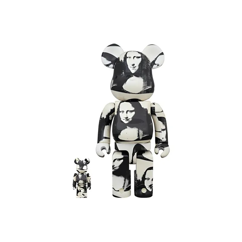 BE@RBRICK Andy Warhol 'Double Mona Lisa' White/Black-0