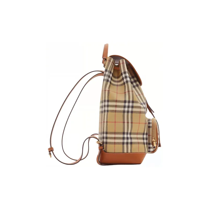 Burberry Bonded Polyurethane Backpack Women's Archive Beige & Sandalwood Brown-1