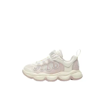 FILA KIDS BOA Anti Slip Wear Resistant Low Top Children's Basketball Shoes Beige Pink Children Aged 3 7 Years Old