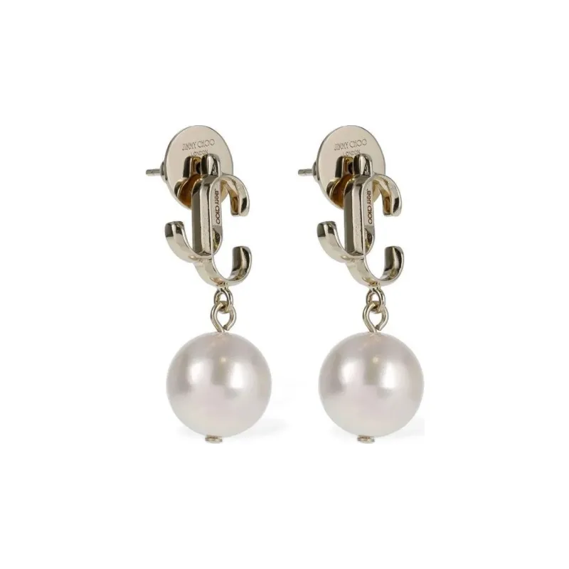 Jimmy Choo Logo-lettering Pearl Earrings-2