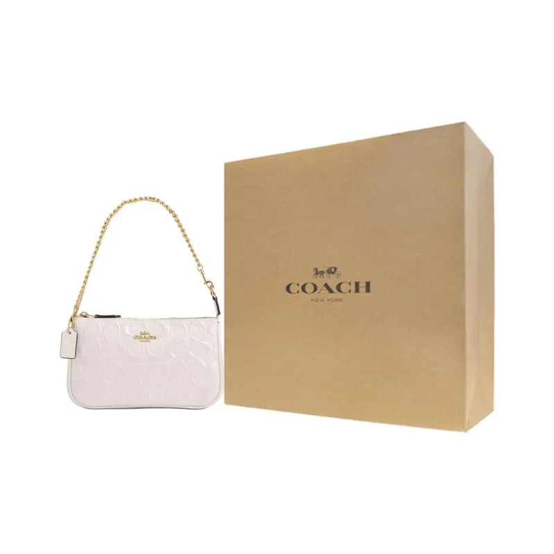 COACH Nolita Patent Leather Handbag, Shoulder Bag Trumpets Women's White-6