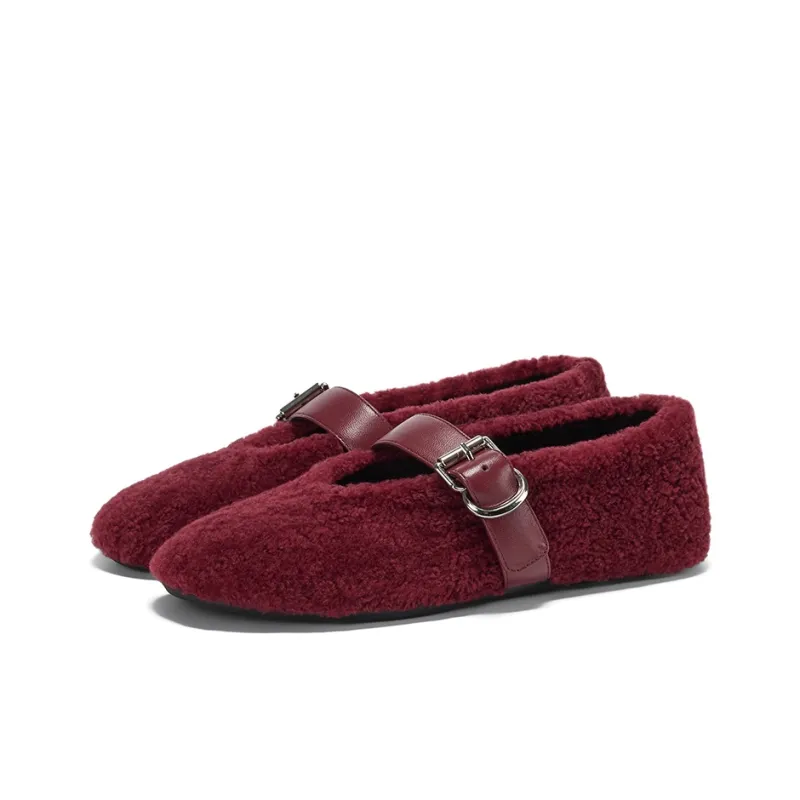 GG-CC French Fleece-Lined Socks Casual Single Shoes 1.5cm Women's-11