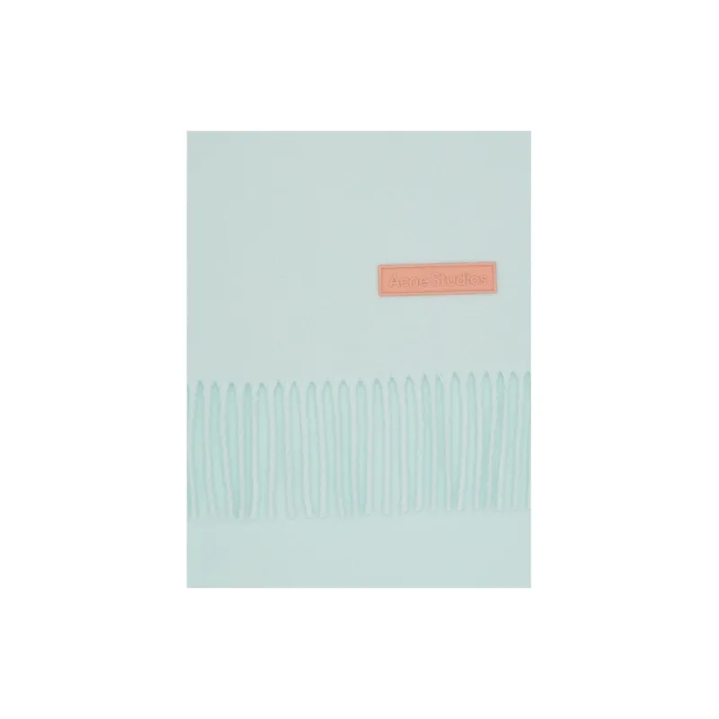 Acne Studios Logo Detailed Fringed Edge Scarf-1