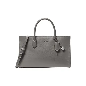 MICHAEL KORS Cow Leather Tote Bag, Shopping Bag, Shoulder Bag, Crossbody Bag, Handbag Medium Size Women's Stone Gray