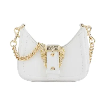 FANSIZHE Jeans Couture Artificial Leather Crescent Bag Handbag Small Size Women's White
