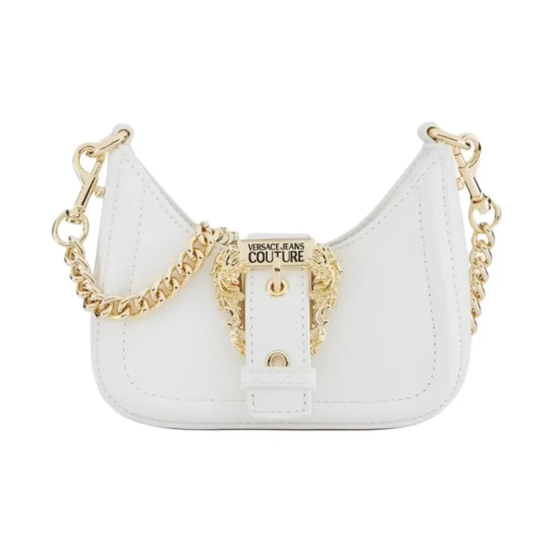 FANSIZHE Jeans Couture Artificial Leather Crescent Bag Handbag Small Size Women's White-0
