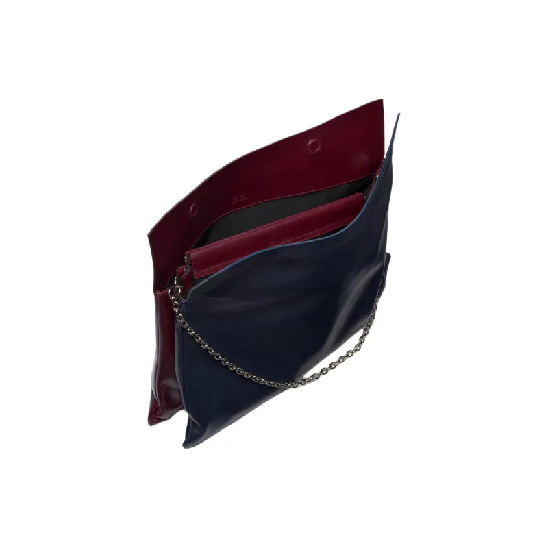 ZARA Cow Leather Envelope Bag Portable Clutch Regular Women's Two-Tone-3