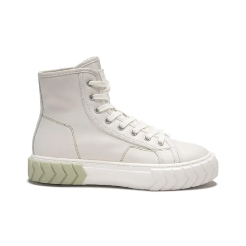 Both Anti Slip Wear Resistant High Top Canvas Shoes Women's White Green-1
