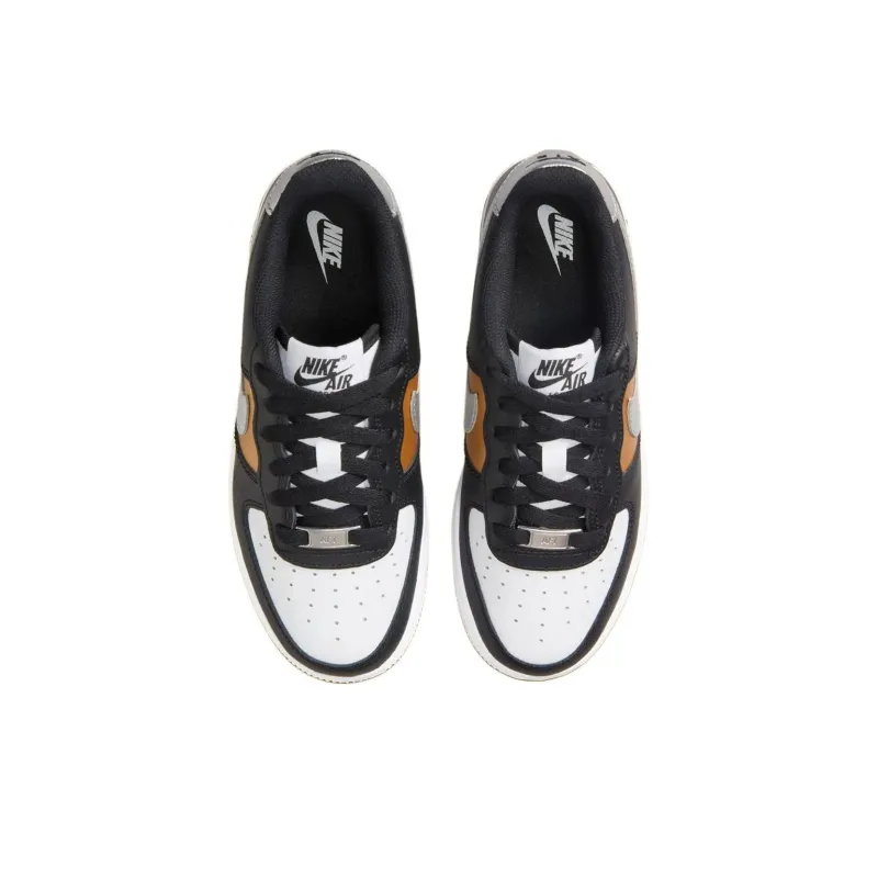 Nike Air Force 1 Abrasion Resistant Shock Absorbers Low Top Kids' Skateboarding Shoes Black White Unisex-3