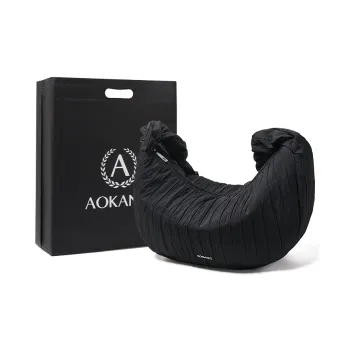 AOKANG Fabric Crossbody Bag, Shoulder Bag, Hobo Bag, Commuter Bag Large Size Women's Classic Black/Ecru