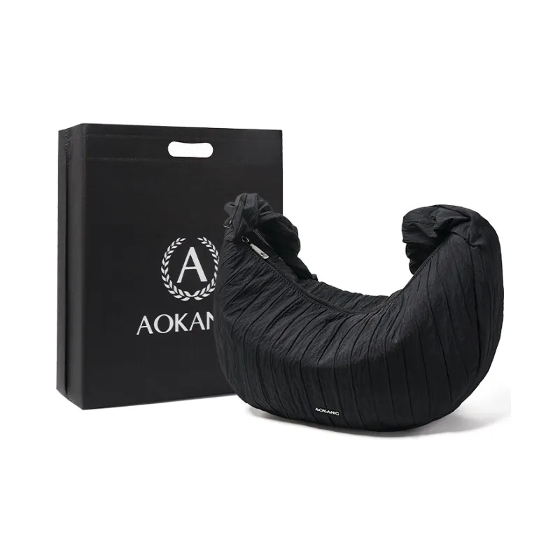 AOKANG Fabric Crossbody Bag, Shoulder Bag, Hobo Bag, Commuter Bag Large Size Women's Classic Black/Ecru-0