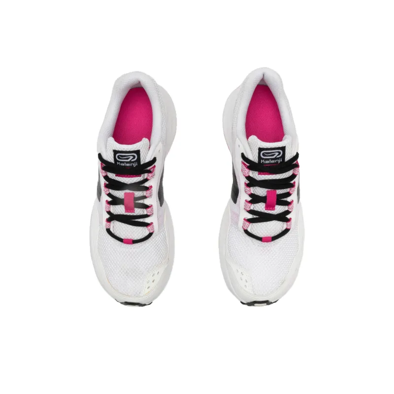 DECATHLON Cushioned Wear Resistant Breathable Low Top Running Shoes Women's White Pink-3