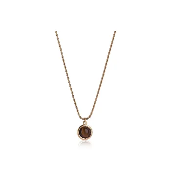 FOREVER MELODY Tiger's Eye Stone Necklaces Unisex