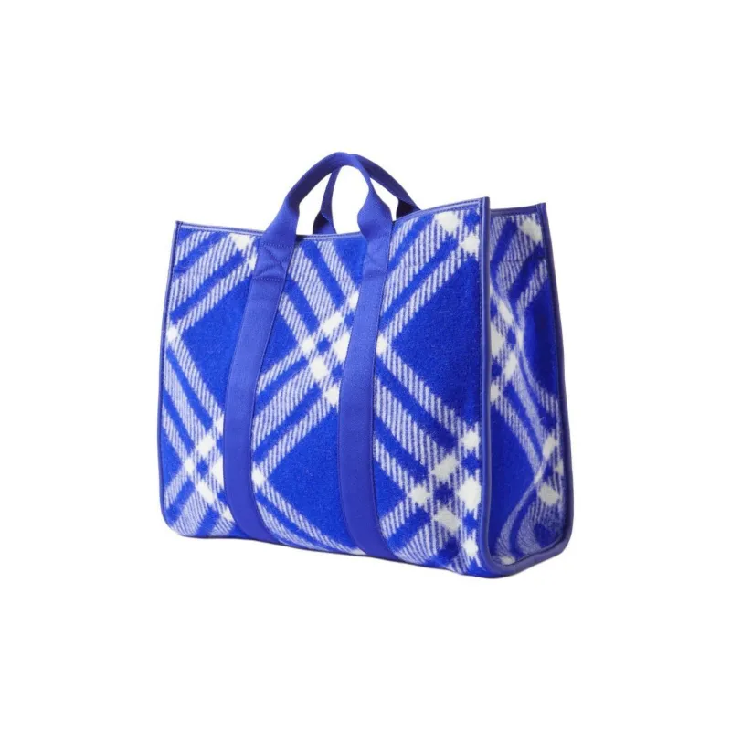 Burberry Shearling And Leather Handbag Men's Blue-1