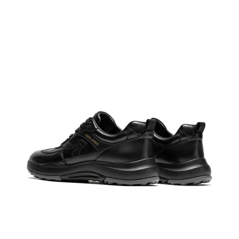 ROBERTA DI CAMERINO Anti Slip And Wear Resistant Height Increasing Low Top Casual Shoes Men's Black-3