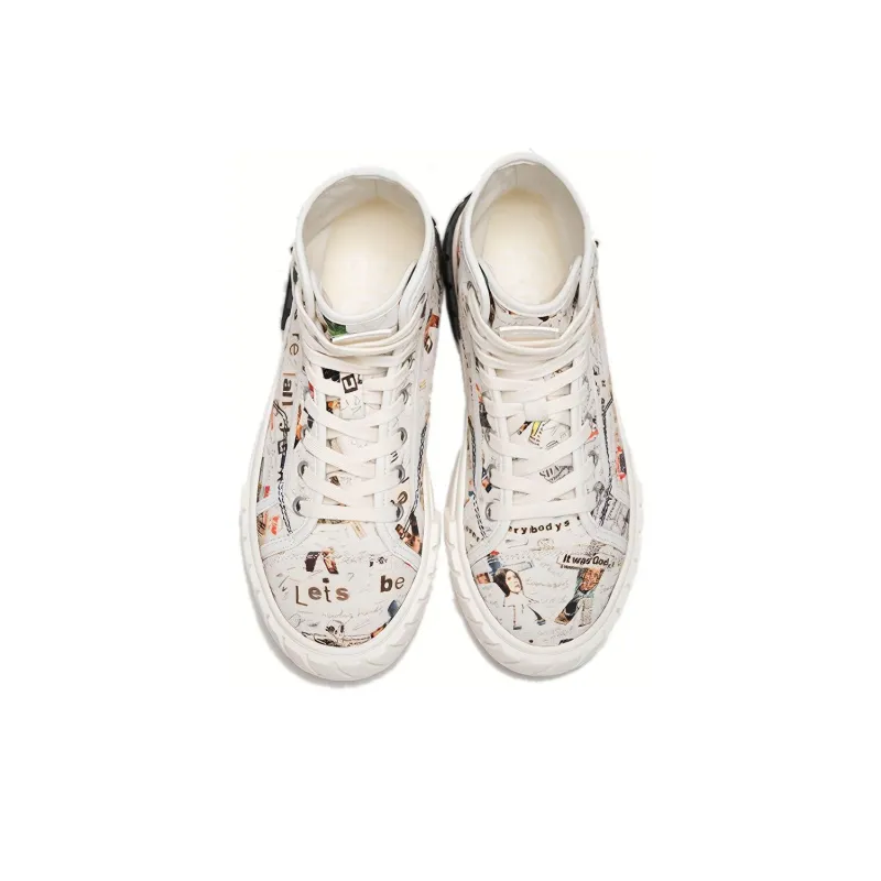 Both Canvas Shoes Women's High Top White-4