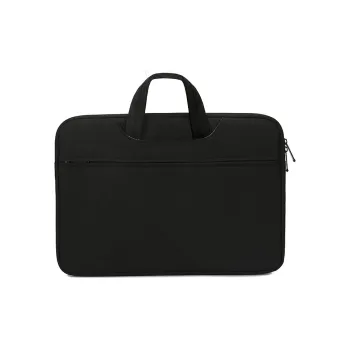 NIUMJ Polyester Laptop Bag Medium Size Unisex Light Gray/Black/Pink