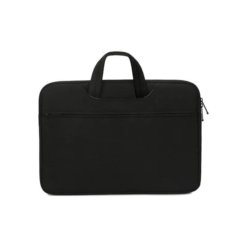 NIUMJ Polyester Laptop Bag Medium Size Unisex Light Gray/Black/Pink-1
