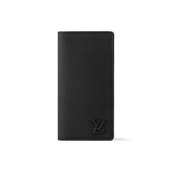 LOUIS VUITTON Grained Calfskin Wallet Men's Black