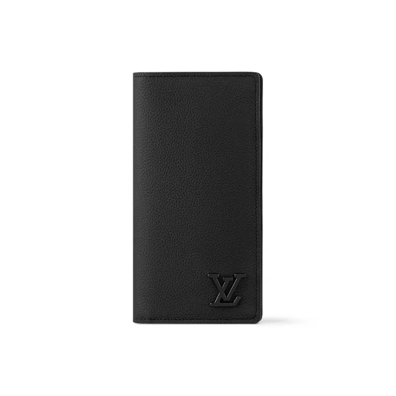 LOUIS VUITTON Grained Calfskin Wallet Men's Black-0