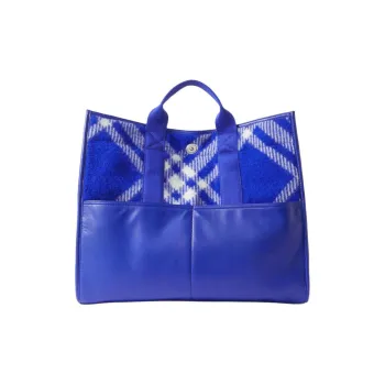 Burberry Shearling And Leather Handbag Men's Blue
