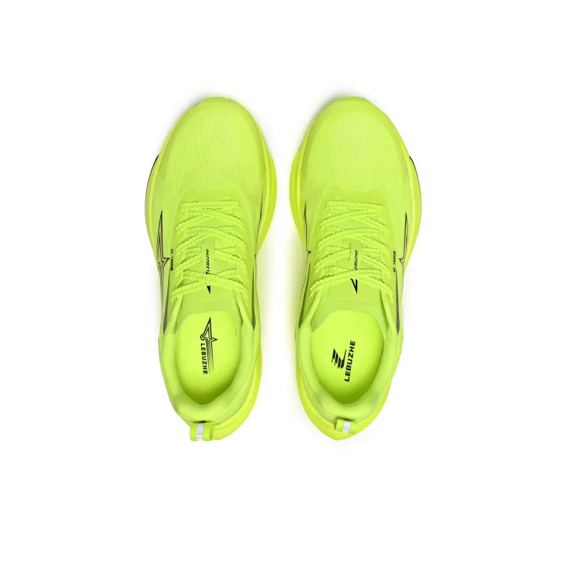 LEBUZHE Low Top Running Shoes Men's Neon Green-2