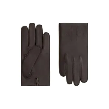 HERMES Leather Cashmere Lambskin Other Gloves Men's Brown/Black