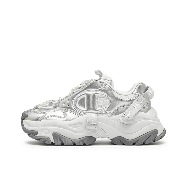 Champion Low Top Chunky Sneakers Unisex Silver White/Photon Gray Pearl Edition-0