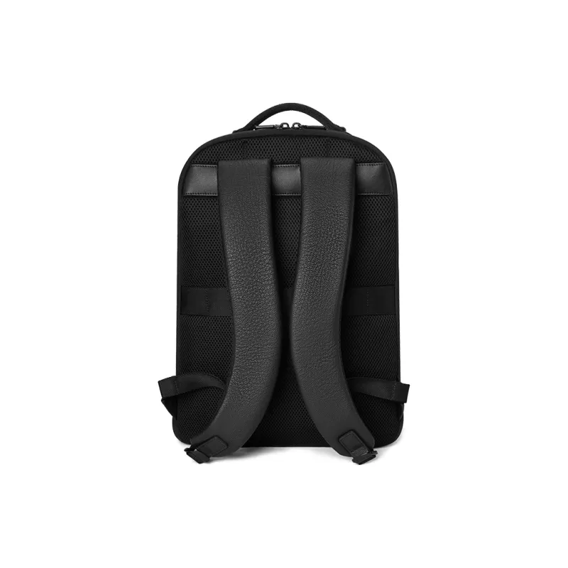 PIERRE CARDIN Top Grain Cow Leather Backpack Tubas Men's Black-2