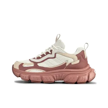 LuzaoT SUPER DRAG Cushioning Coverage Wear Resistant Slip Resistant Low Top Chunky Sneakers Women's Beige Pink Red